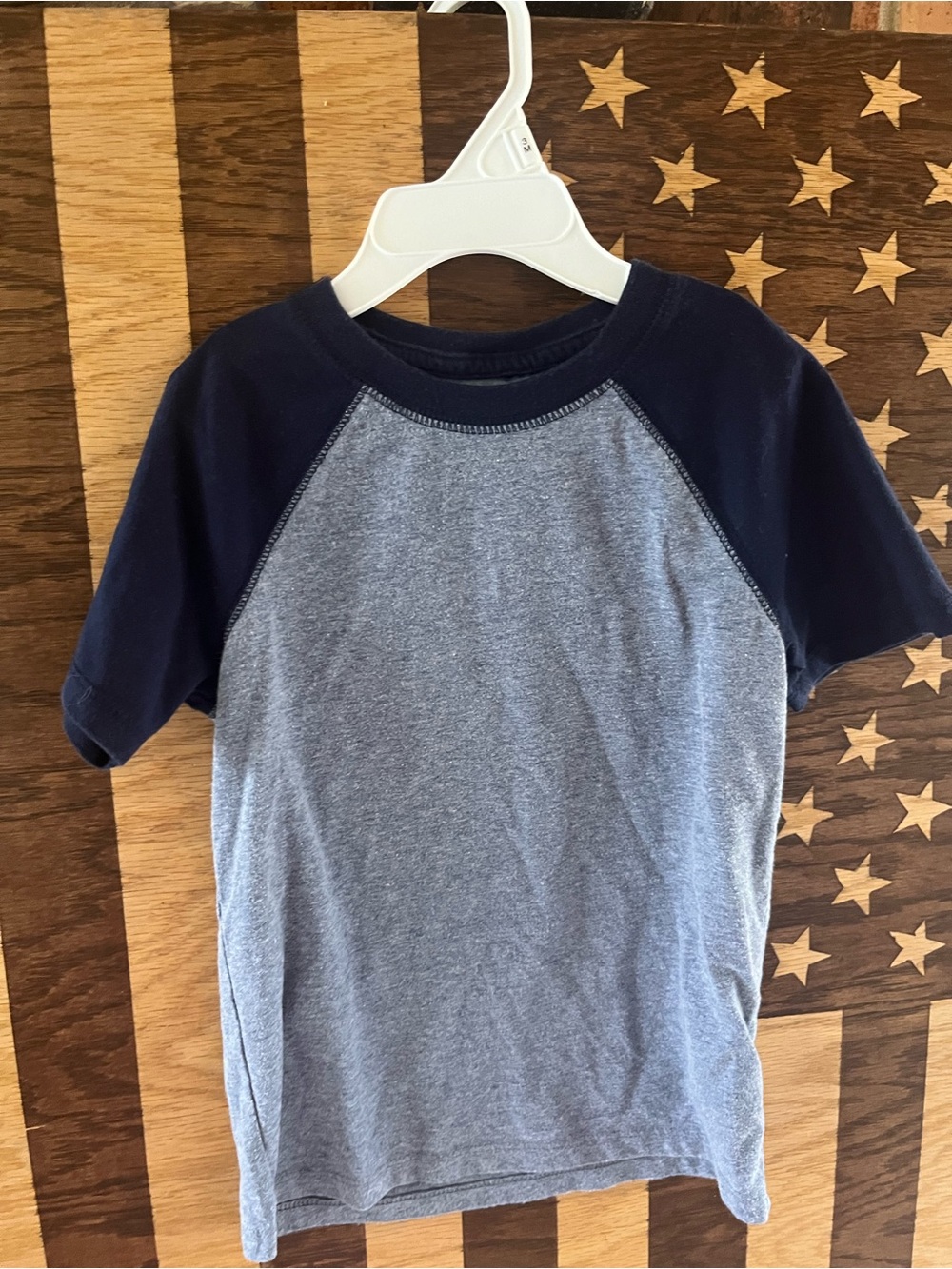 Cat & Jack Navy and Heather Gray Raglan Tee